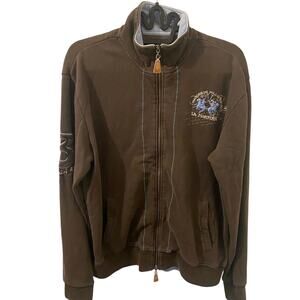 Vintage La Martina Buenos Aires Argentina Full Zip Brown Jacket Size Medium